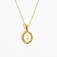 thumbnail image 1 of Collar ovalado con colgante de 26 letras Collar con la primera letra y la palabra Collar con 26 letras bañado en cobre y oro, 1 of 6