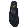 thumbnail image 2 of FSJ Women Simple Slide Flip Flops Thong Sandals T-Strap Flat Slip On Slippers Casual Comfort Vacation Summer Day Outfit Shoes Size 4 Navy, 2 of 5