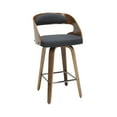 thumbnail image 3 of OFM 161 Collection Mid Century Modern 26" Bentwood Frame Swivel Seat Stool with Fabric Back and Seat Cushion, in Walnut/Navy (161-WF26A-NVY), 3 of 19