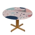 thumbnail image 3 of Nawypu  Terrazzo Pink Round Elastic Table Cover Marble Rock Fragments Colorful Elastic Table Cover for Home Decor, Parties, Picnic，Multi-Size, 3 of 7