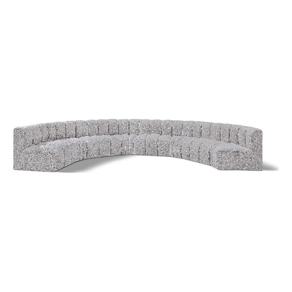 Meridian Furniture Arc Grey Boucle Fabric Modular Sectional