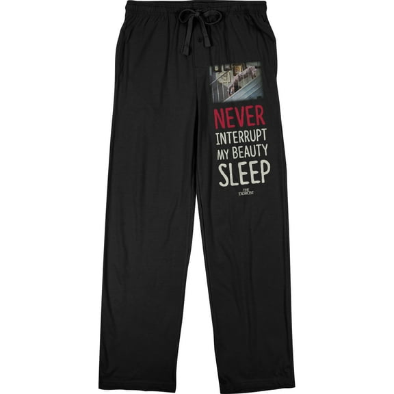 The Exorcist Never Interrupt My Sleep Men's Black Drawstring Sleep Pajama Pants -Medium