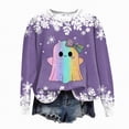 thumbnail image 4 of Godom Halloween Sweatshirts for Women Trendy Ghost Graphic Sweatshirt Oversized Crewneck Long Sleeve Fleece Pullover Sweaters, 4 of 6