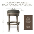 thumbnail image 5 of Maven Lane Pullman Backless Bar Stool, Reclaimed Oak, Ronan Stone Vegan Leather, Set of 3, 5 of 6