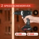thumbnail image 5 of Taladro inalámbrico de 21 V, kit Dirve, 2 velocidades, totalmente de cobre, taladro eléctr Carevas Taladro eléctrico, 5 of 7