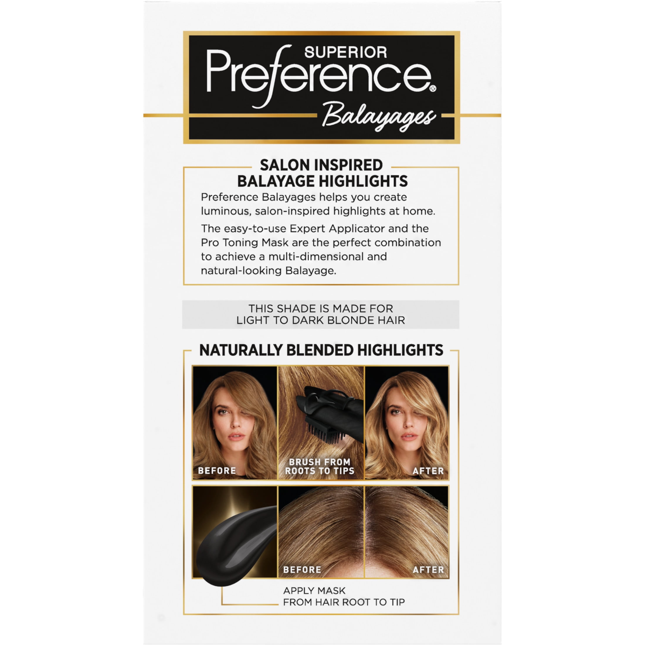 L'Oreal Paris Superior Preference Balayage Kit, Hair Dye for At-Home Highlighting with Pro Toning Mask, Light to Dark Blonde, 1 Kit