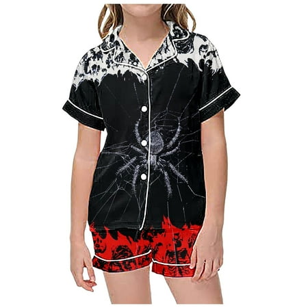 

2 Piece Sets Pajamas for Kids Children Graphic Print Short Sleeve Button Shirt Shorts Pajama Set Baby Girl Registry Must Haves Baby Girl Uncle Niece Baby Clothes Girls 2t New Born Baby Girl Outfit