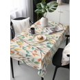thumbnail image 2 of Teal Orange Eucalyptus Rectangle Tablecloth, Spring Botanical Leaves Waterproof & StainResistant Tablecloth, Washable Oil-proof Table Cover for Dining/Party/Wedding/Camping/Buffet 60x120 In, 2 of 9