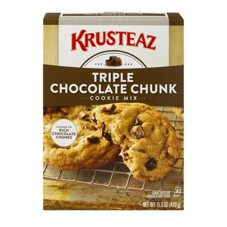 (3 Pack) Krusteaz Bakery Style Cookie Mix, Triple Chocolate Chunk, 15.5oz (Best Boxed Cookie Mix)