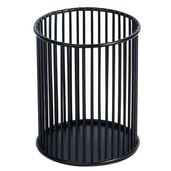 FloreceBien - Portalápices de metal dorado para escritorio, porta brochas de maquillaje, portalápices, organizador para oficina y hogar, color negro