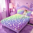 thumbnail image 3 of meiyoeat Rainbow Dog Paw Pattern Bed Sheets,Cute Pet Print Full Size Sheets For Girl,4 Pieces,1 Flat Sheet,1 Fitted Sheet and 2 Pillowcases, 3 of 6