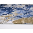 thumbnail image 3 of Allstar Rugs 7' 9" x 10' 0" Gainsboro Grey Modern Abstract Themed Polyester Area Rug with a Blue Viscose Fluid Design and Gold Accents. Machine-Made in Turkey., 3 of 8