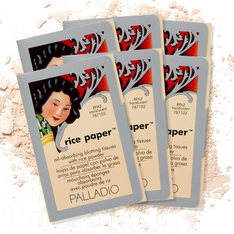 Palladio Rice Paper Tissues Translucent 40 Sheets (Pack of 6) Face Blotting Shee