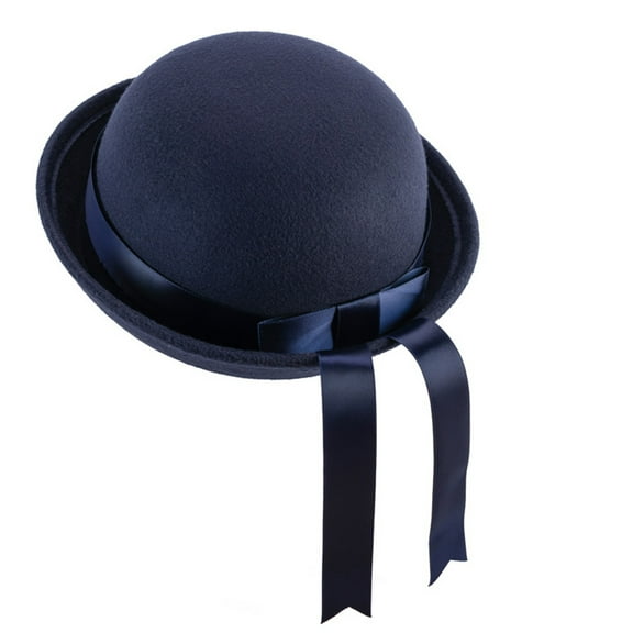 Yokua Bowler Hat Sleek Ribbon Bow Bucket Cap Parent-Child Derby Hat for Daily Wear