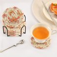 thumbnail image 5 of Haosy Set of 6 Drink Woven Coaster with Holder Heat Resistant Non-Slip Bar Coasters 4 Inches Cute Happy Crabs, 5 of 7
