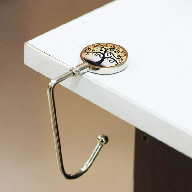 Purse Hook, Purse Table Hook Holder Bag Hanger, Metal Hook for Table  Desk(2pack Rose Gold Hook)