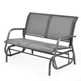 Gymax 48'' Outdoor Patio Swing Glider Bench Chair Loveseat Rocker