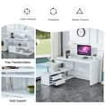 thumbnail image 5 of Sumdeal White Minimalist Corner Bookshelf and Office Desk with Integrated Computer Desk, Writing Table, and Simple Design for Small Home, 5 of 9