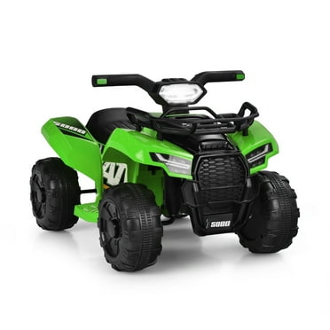 GLINTEX 6V Battery Powered Kids Ride On ATV 4-Wheeler Quad，Toddler Ride On Toy Car wite MP3 & LED Headlight