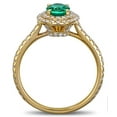 thumbnail image 4 of Vintage 2 Carat Emerald and Diamond Double Halo Engagement Ring in Yellow Gold, 4 of 4
