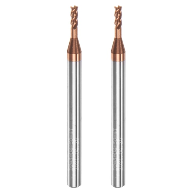 2uds Cuadrado Nariz Extremo Molino 4mm Vástago 2mm x 8mm AlTiSin Recubierto Sólido Carburo 4 Flautas Extra Largo Fresado para Inoxidable Acero Aleación Endurecido Acero
