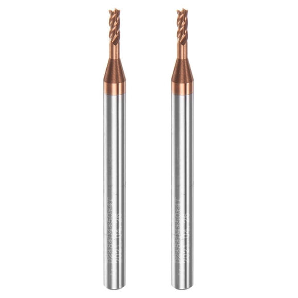 2uds Cuadrado Nariz Extremo Molino 4mm Vástago 2mm x 8mm AlTiSin Recubierto Sólido Carburo 4 Flautas Extra Largo Fresado para Inoxidable Acero Aleación Endurecido Acero