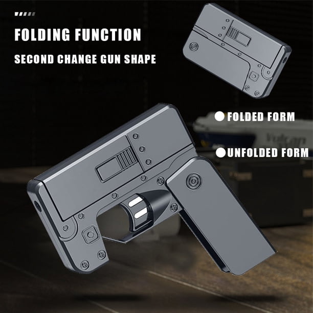Pistola De Juguete De Deformación De Teléfono Móvil Juguete Plegable Celular Shell Disparos Regalo de cumpleaños para niños Adulto Gris claro Gris