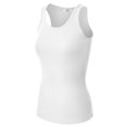 thumbnail image 2 of MBJ Womens Casual Basic Soft Active Fitted Rib U Neck Tank Top ( S - XL ), 2 of 4