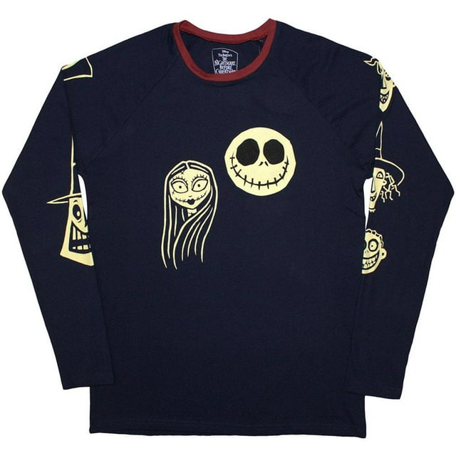 The Nightmare Before Christmas Adult Faces Long-Sleeved T-Shirt
