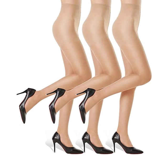 Paquete de 3 medias pantimedias sexys para mujer, elásticas, ligeras y transpirables, para 50 kg-80 kg