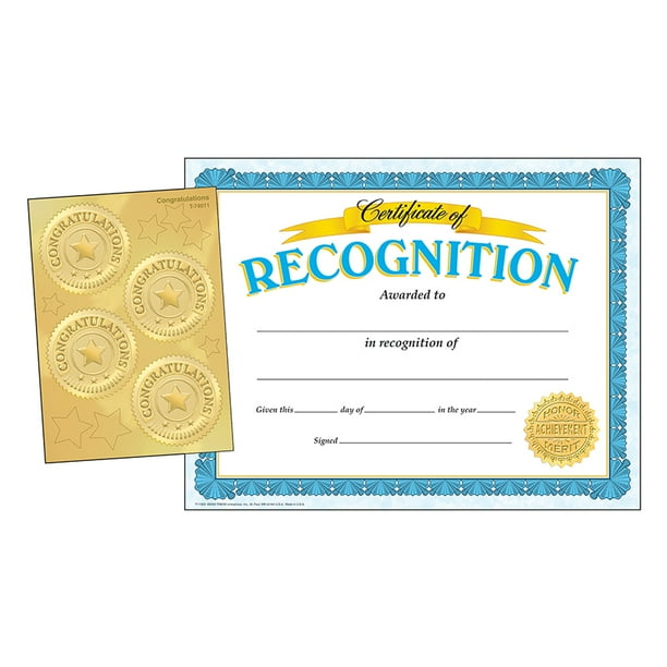 RECOGNITION CERTIFICATES & CONGRATULATIONS SEALS - Walmart.com ...