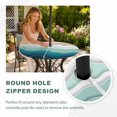 thumbnail image 4 of Round Outdoor Tablecloth with Umbrella Hole and Zipper, Teal Blue Ombre Stripe Tablecloth with Elastic Waterproof, Abstract Summer Beach Coastal Patio Table Covers for 55" - 60" Picnic Pool Tables, 4 of 9