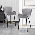 thumbnail image 1 of Luccalily Counter Height Bar Stools set of 2,Velvet Bar stools with Back and Footrest,Modern Design and Golden feet for Kitchen,Bistro Pub, Dining Chair, 1 of 12