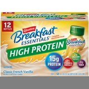 CARNATION BREAKFAST ESSENTIALS HIGH PROTEIN Classic French Vanilla 12-8 fl. oz. Bottles