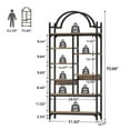 thumbnail image 3 of Condemo Tall Bookshelf, 8-Tier Industrial Arched Etagere Bookcase, Open Display Storage Shelf for Living Room, Home Office, Rustic Brown, 3 of 8