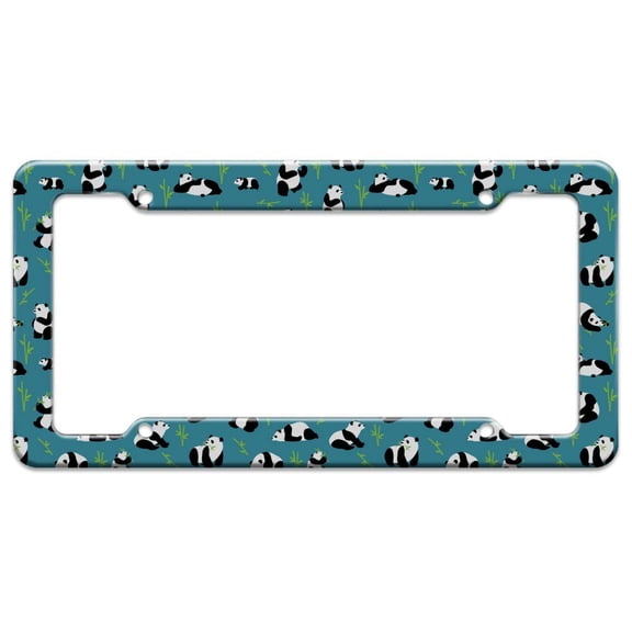 Panda and Bamboo Pattern License Plate Tag Frame
