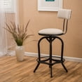thumbnail image 1 of Rosario Off-White Fabric Barstool With Backrest, 1 of 1