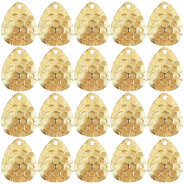 20pcs Fishing Lure Spoon Blades Diy Spinners (Golden L)