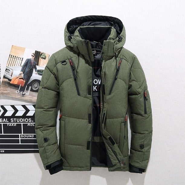 Winter Warm White Duck Thick Down Jacket Veste Outwear Men's Snow Parka Hooded Jacke Coat
