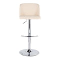 thumbnail image 5 of LumiSource Chrome, Cream PU Toriano Adjustable Bar Stool - Set of 2, 5 of 9