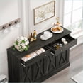 thumbnail image 3 of Sideboard Vintage Black Brown with 2 Drawers 4 Doors, MDF Storage Cabinet | 55.12”L x 15.75”W x 35.63”H | MDF, 3 of 9