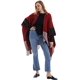 thumbnail image 3 of Cárdigans con frente abierto y envoltura de chal extragrande reversible con capa estampada para mujer, 3 of 5