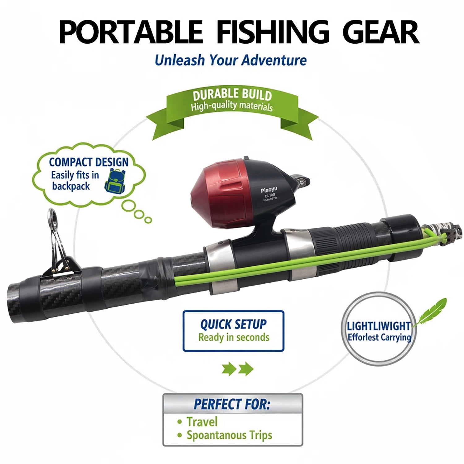Piaoyu Fishing Catapult Rod,Upgraded Catapult Fishing Rod with Slingshot Fishings Reel for Long-Casting, Durable & Lightweight for Freshwater/Saltwater Fishing