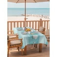 thumbnail image 2 of Outdoor Tablecloths with Umbrella Hole & Zipper, Teal Summer Coastal Rectangle Tablecloth 60x120 Inch, Modern Ocean Waves Starfish Shell Waterproof Table Cloth, Patio/Pool/Picnic Table Covers, 2 of 8