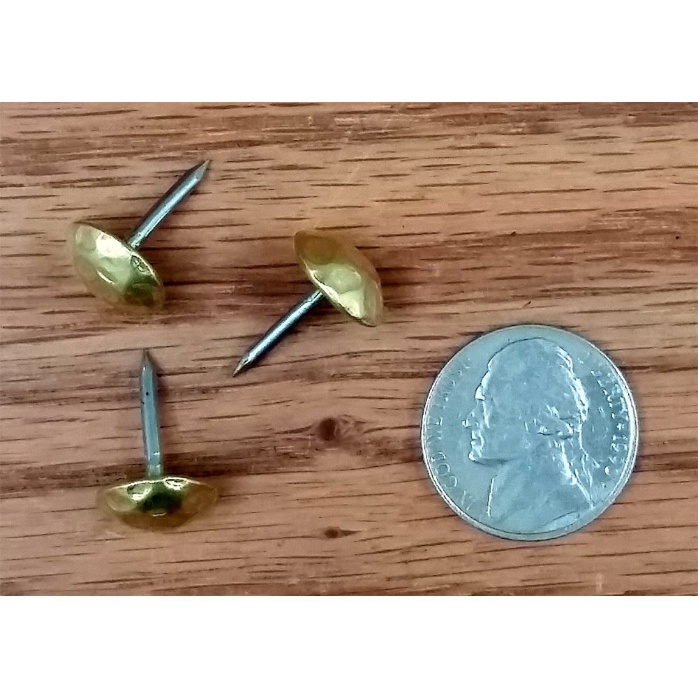 Small Clavos 7/16" Dia., with HammeredPitted Look, Solid Brass Head