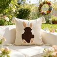 thumbnail image 1 of Deeceymbur 18x18 Inch Easter Pillowcase Embroidered Rabbits Design Soft Polyester Decorative Cover for Sofa Living Room Holiday Decor, 1 of 6