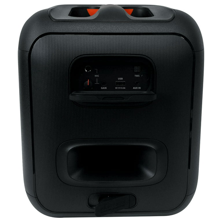 JBL PartyBox Encore  Portable party speaker with 100W powerful sound,  built-in dynamic light show, included digital wireless mics, and splash  proof design.