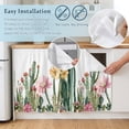 thumbnail image 5 of Green Cactus Cabinet Curtain 32"Wx55"L, Dustproof Pantry Door Curtain with Self Adhesive Tape, Spring Floral Watercolor Botanical Tall Storage Cover Privacy Drape for Bathroom Kitchen Laundry Room, 5 of 9