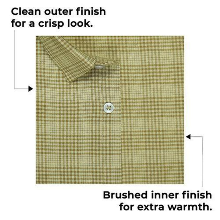 Men s Winter Wear Cottswool Glen Plaid Checkered Full Sleeves Shirt Brown