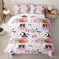 thumbnail image 2 of Manfei Halloween Ghost Stars Quilt Full for Girls, Pink White Pumpkin Bow Full Bedspread Sets, 2 of 7